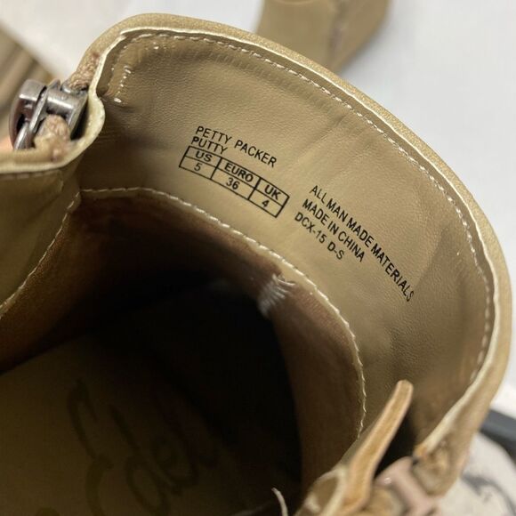 Sam Edelman Petty Packer Putty Leather Ankle Boots Size 5 - Picture 13 of 13